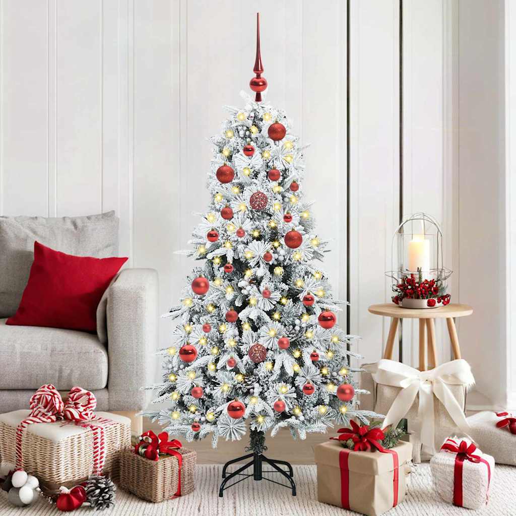 ELMIX Artificial Hinged Christmas Tree Green 150 cm PE and PVC - Decor Base