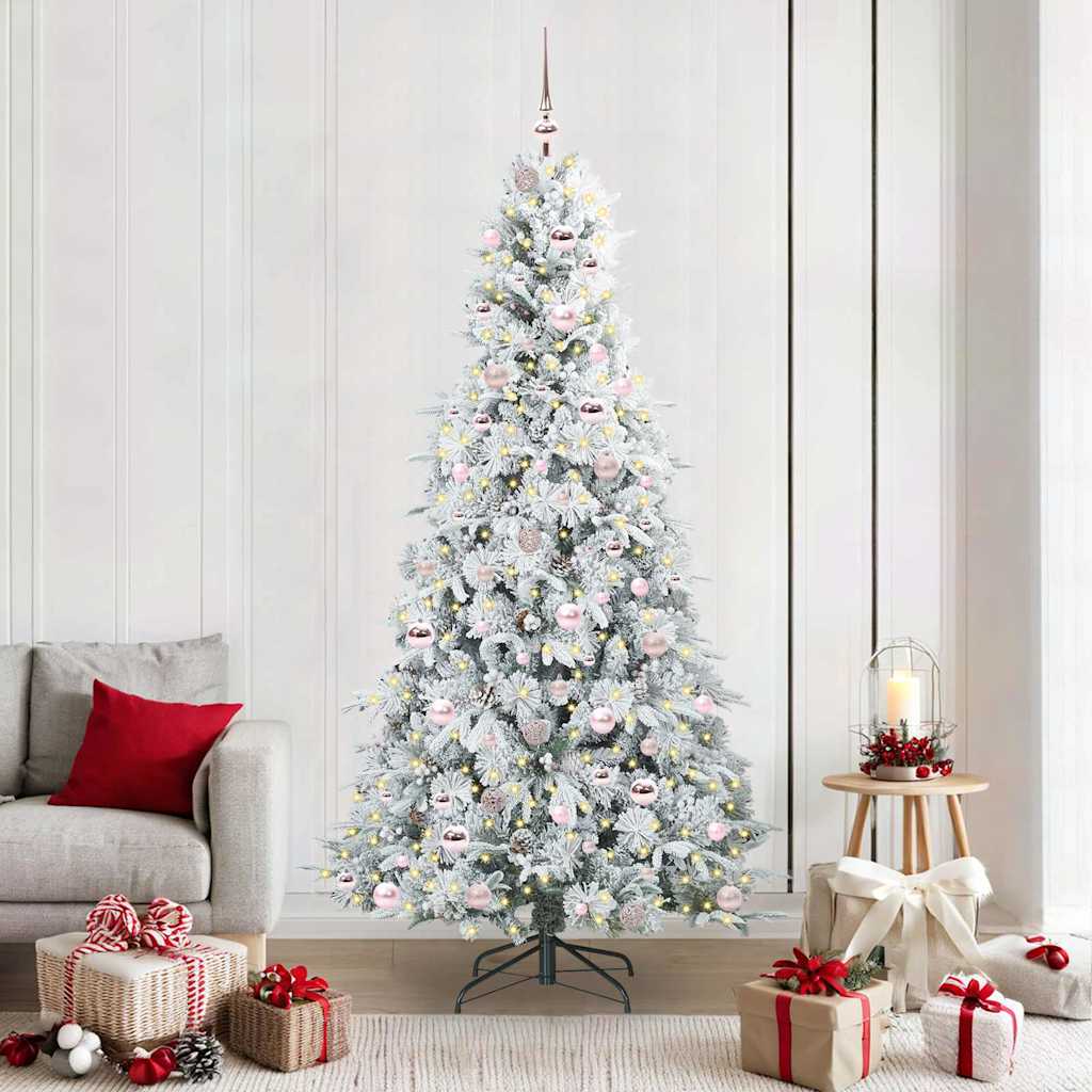 ELMIX Artificial Hinged Christmas Tree Green 210 cm PE and PVC - Style and Chic