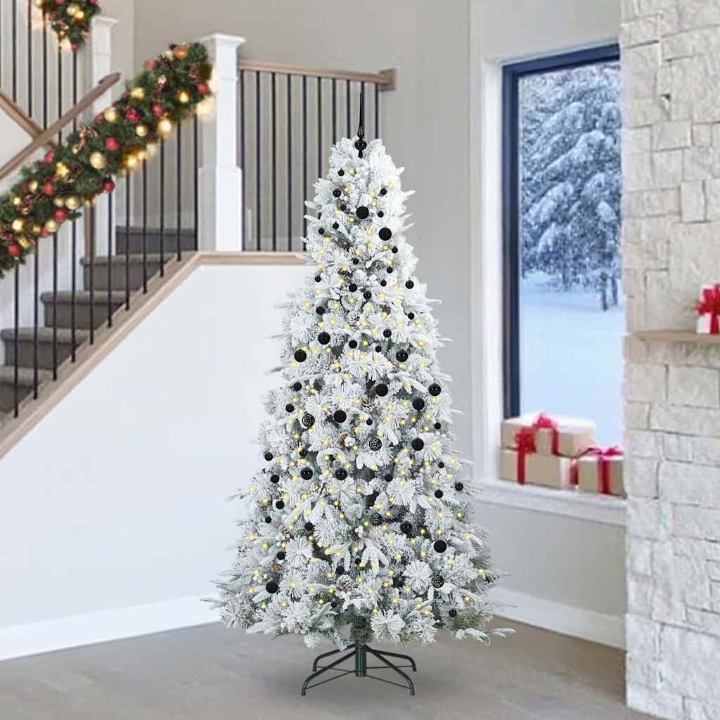 COZZIN Artificial Hinged Christmas Tree Green 240 cm PE and PVC - Unbeatable Bargains