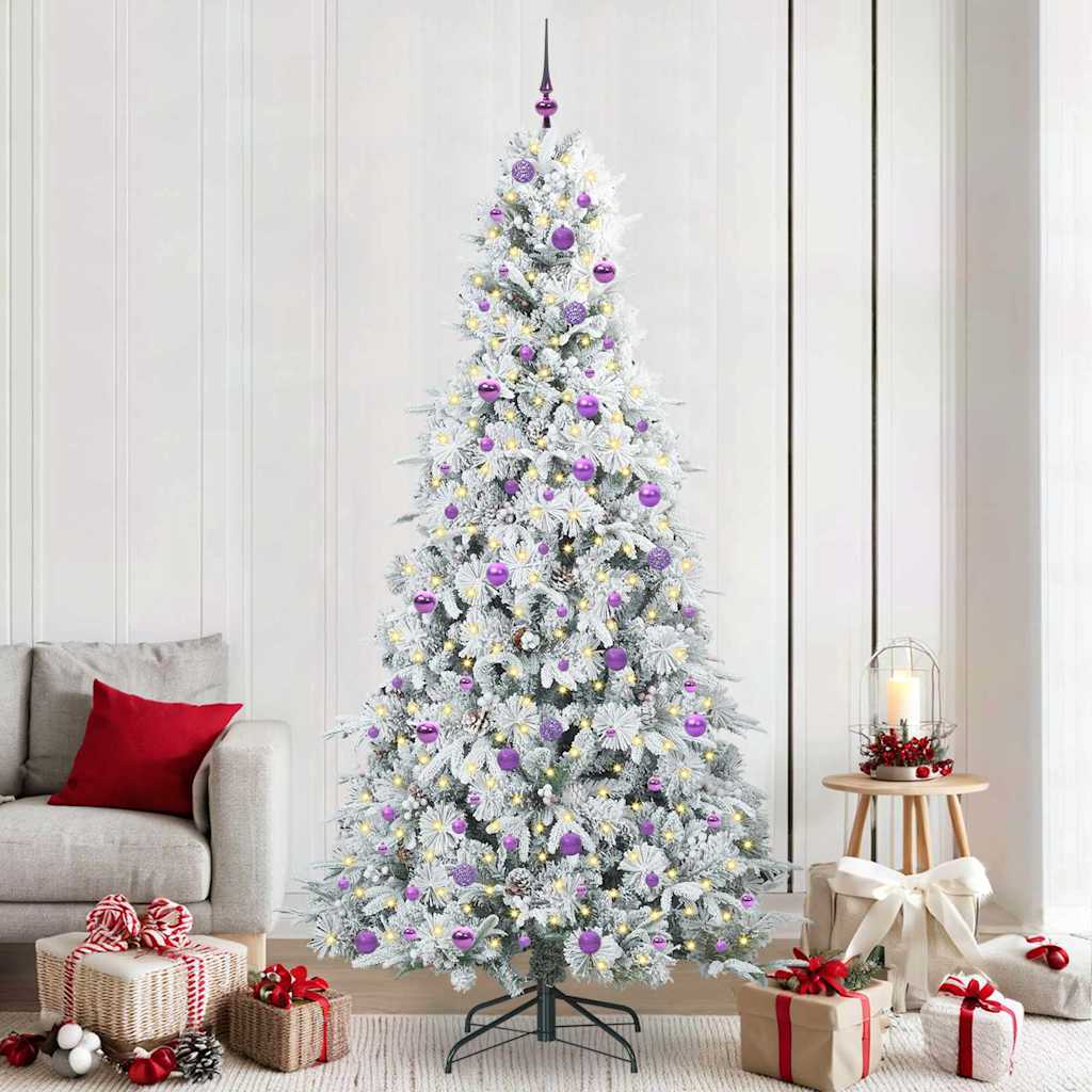 COZZIN Artificial Hinged Christmas Tree Green 240 cm PE and PVC - Decor Base