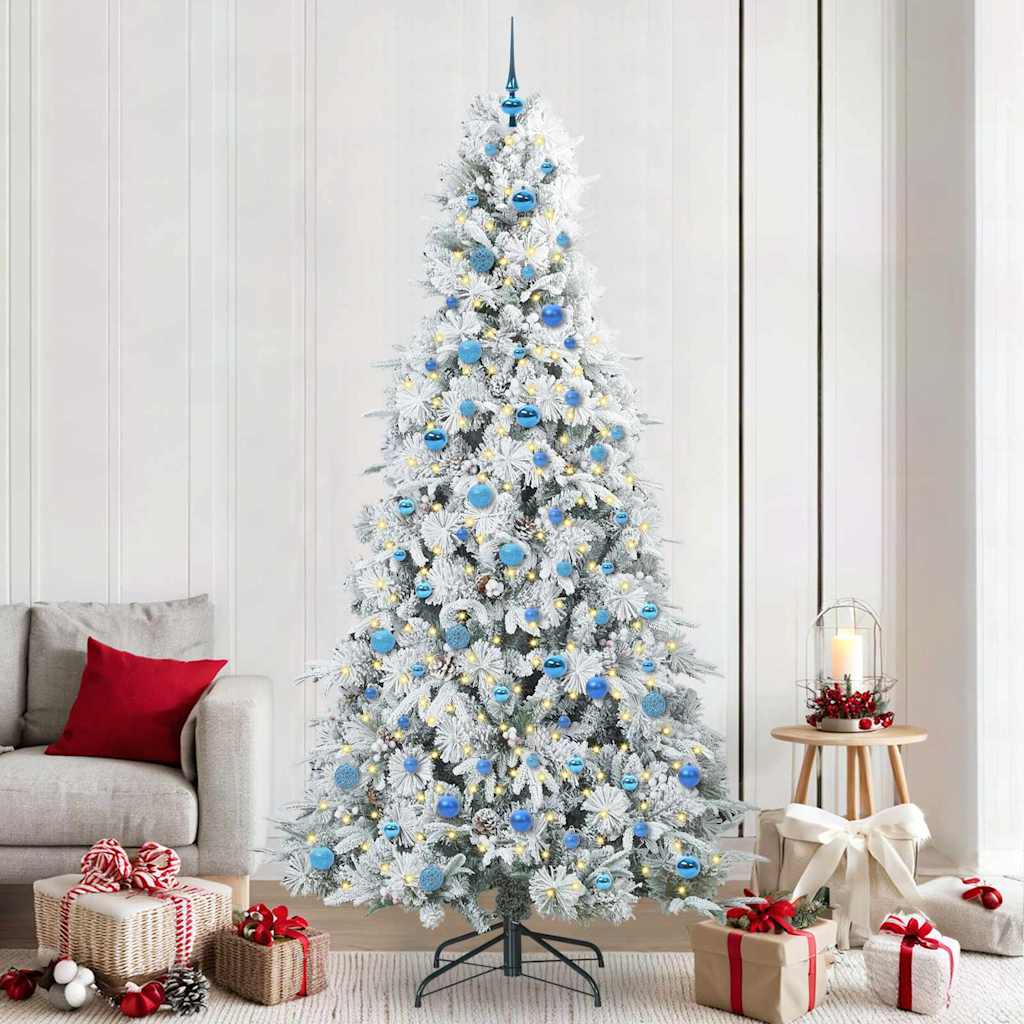 COZZIN Artificial Hinged Christmas Tree Green 240 cm PE and PVC - Design Hut
