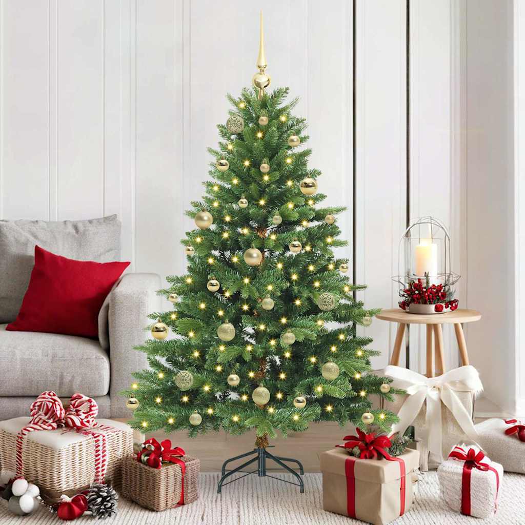 COZZIN Artificial Christmas Tree with 150 LEDs Green 150 cm PE and PVC - R and M Furniture