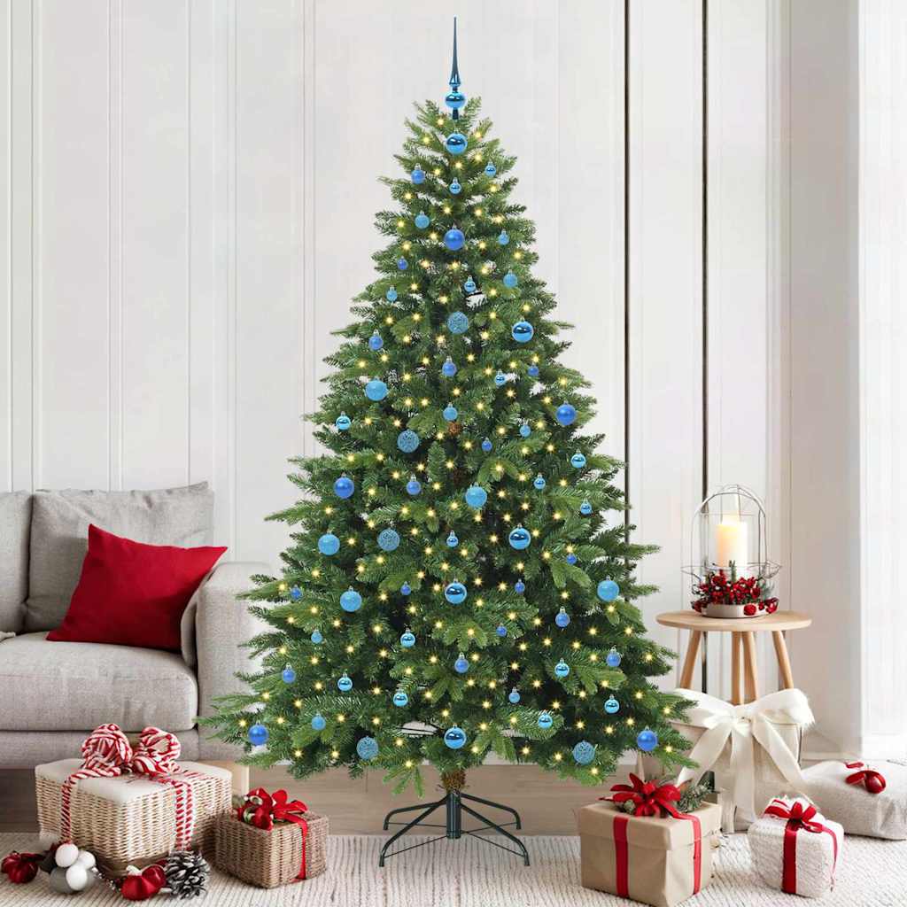 COZZIN Artificial Christmas Tree with 300 LEDs Green 210 cm PE and PVC - Decor Base
