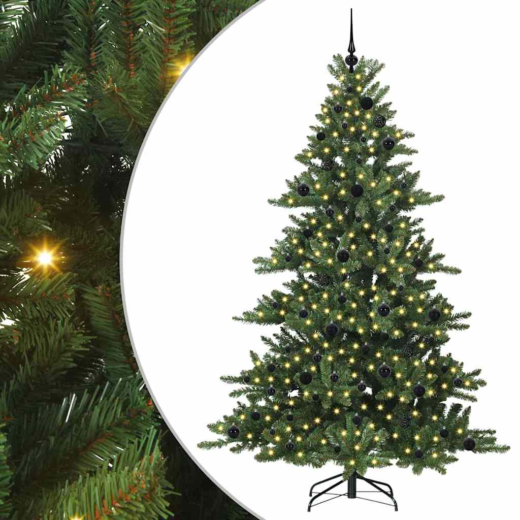 EMBERA Artificial Hinged Christmas Tree with 300 LEDs 210 cm PVC - The Home Maker