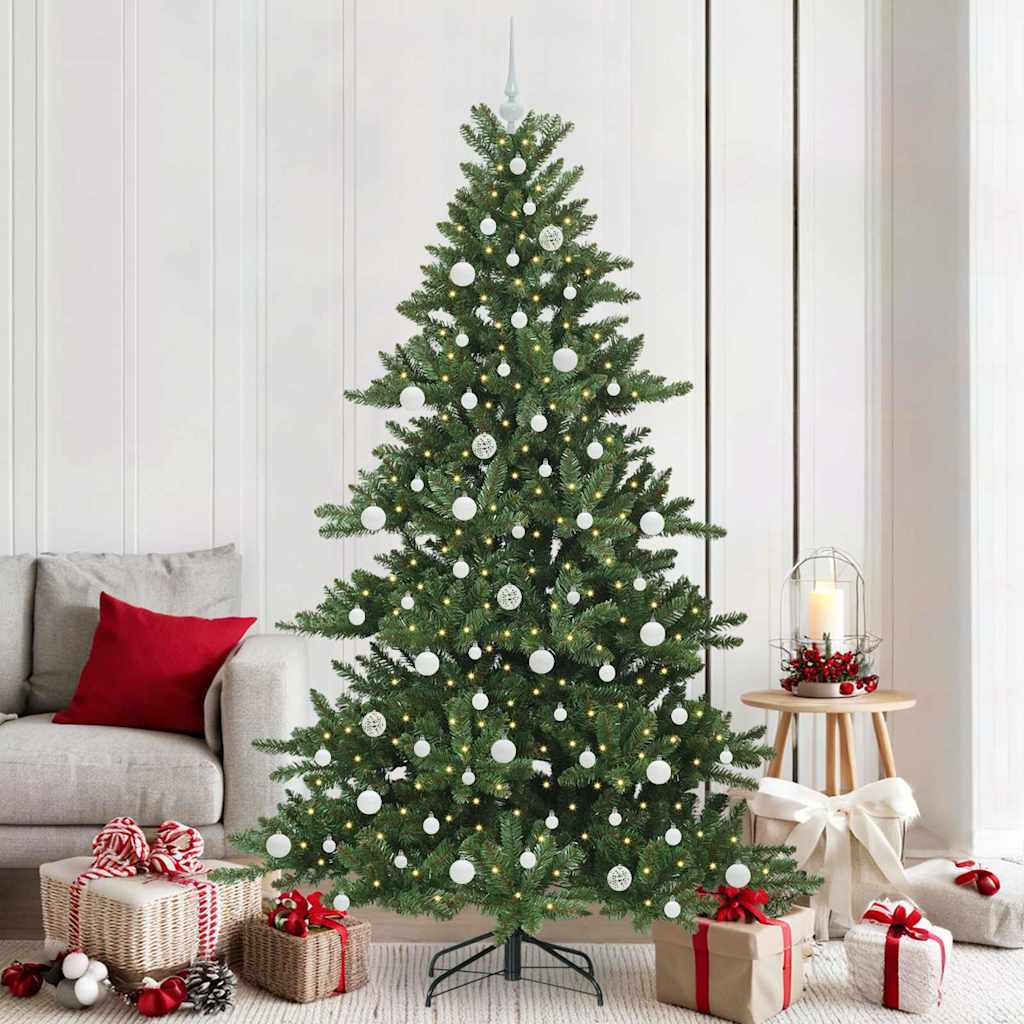 EMBERA Artificial Hinged Christmas Tree with 300 LEDs 210 cm PVC - Unbeatable Bargains
