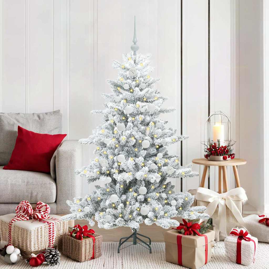 ELSERA Artificial Hinged Christmas Tree with 150 LEDs 150 cm PVC - Design Hut