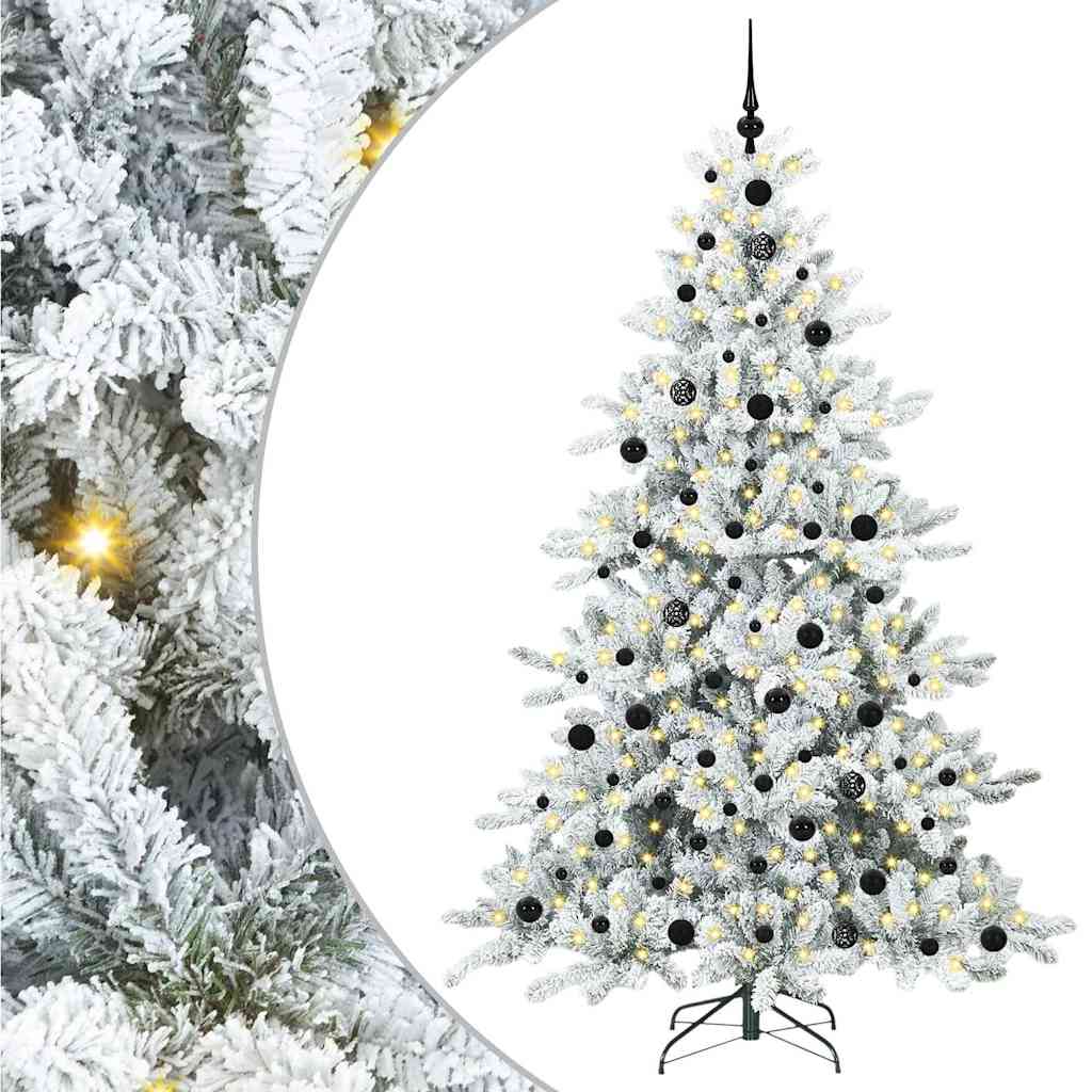 ELSERA Artificial Hinged Christmas Tree with 300 LEDs 210 cm PVC - Millennium Furniture