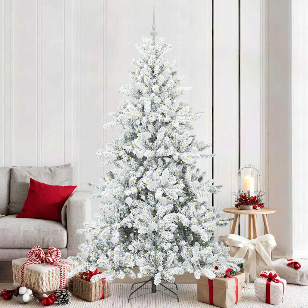 ELSERA Artificial Hinged Christmas Tree with 300 LEDs 210 cm PVC - Sid & Sam