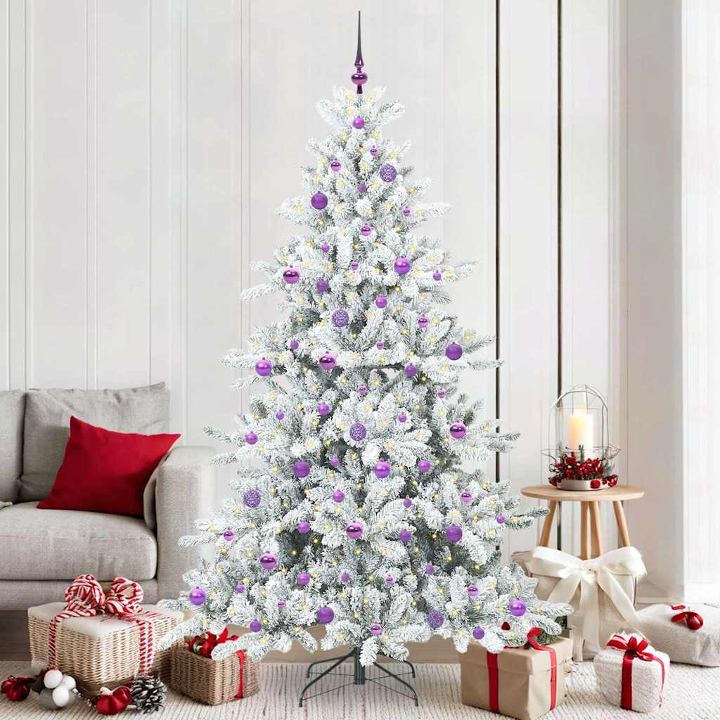 ELSERA Artificial Hinged Christmas Tree with 300 LEDs 210 cm PVC - Tyrell & Tyrell