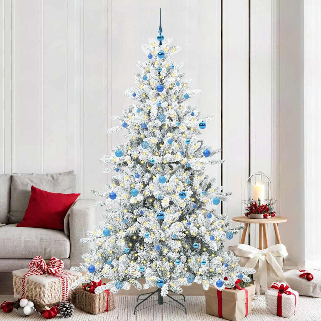 ELSERA Artificial Hinged Christmas Tree with 300 LEDs 210 cm PVC - Unbeatable Bargains