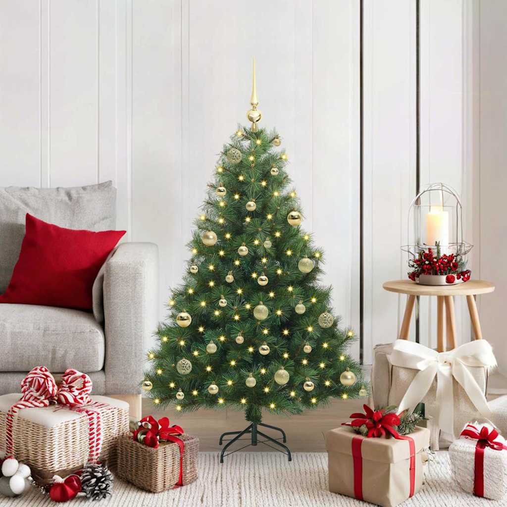 ELSERA Artificial Christmas Tree with 150 LEDs Green 120 cm PE and PVC - Decor Base