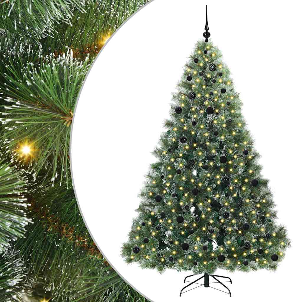 FIRILO Artificial Christmas Tree with 300 LEDs Green 210 cm PE and PVC - R and M Furniture