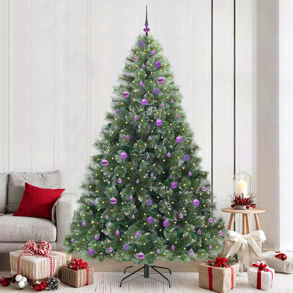 FIRILO Artificial Christmas Tree with 300 LEDs Green 240 cm PE and PVC - R and M Furniture