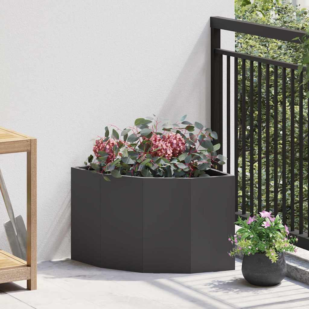 CLSRIDG Corner Planter 45x45x35 cm Steel - Black - Design Hut