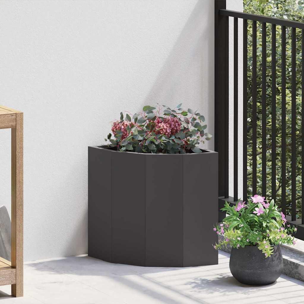 CLSRIDG Corner Planter 30x30x35 cm Steel - Black - Design Hut