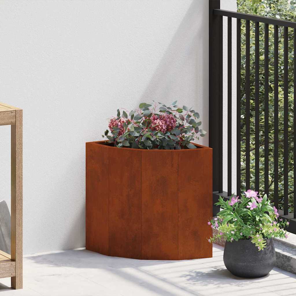 CLSRIDG Corner Planter Rusty 30x30x35 cm Weathering Steel - Design Hut