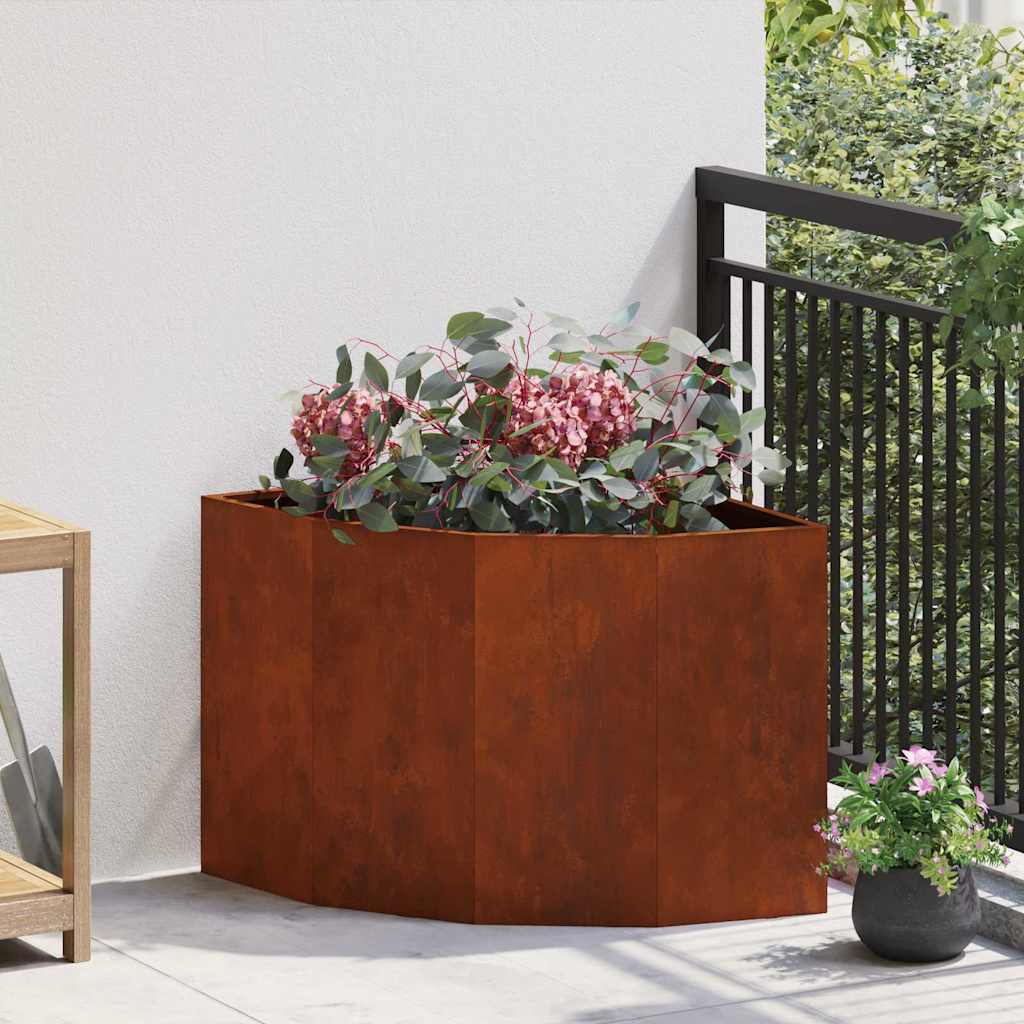 CLSRIDG Corner Planter Rusty 60x60x50 cm Weathering Steel - Design Hut
