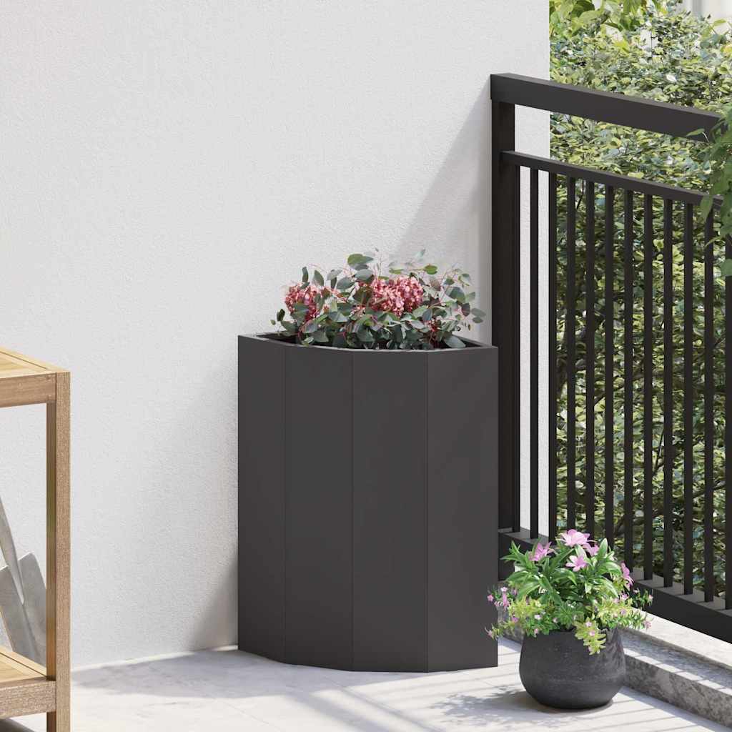 CLSRIDG Corner Planter 30x30x50 cm Steel - Black - Design Hut