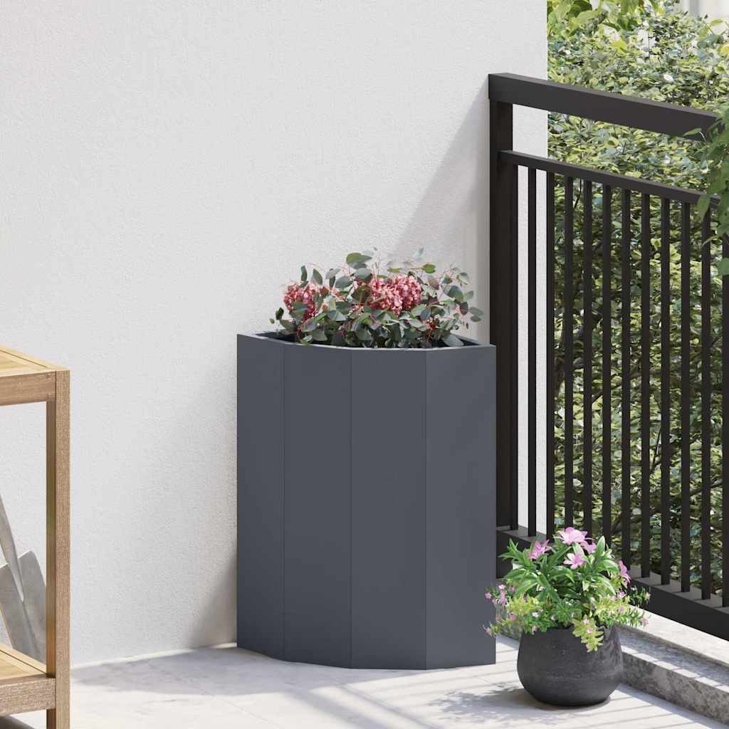 CLSRIDG Corner Planter Anthracite 30x30x50 cm Steel - Design Hut