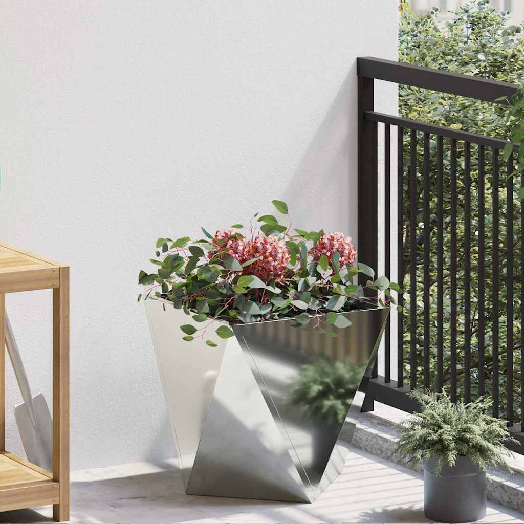 CLSRIDG Planter 40x40x40 cm Galvanised Steel - Silver - Design Hut