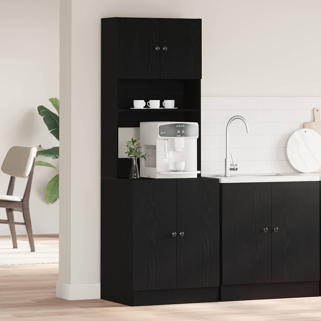 Kitchen Cabinet Black Oak 60x50x180 cm Engineered Wood - All Things Good
