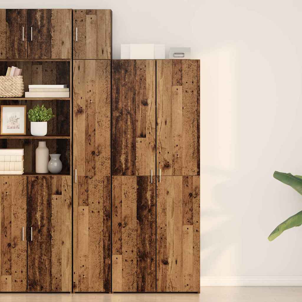 Highboard Old Wood 70x42.5x185 cm Engineered Wood - All Things Good
