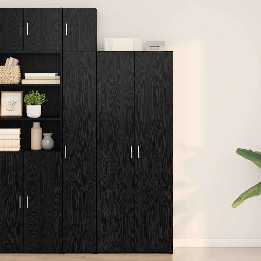 Highboard Black Oak 70x42.5x185 cm Engineered Wood - All Things Good