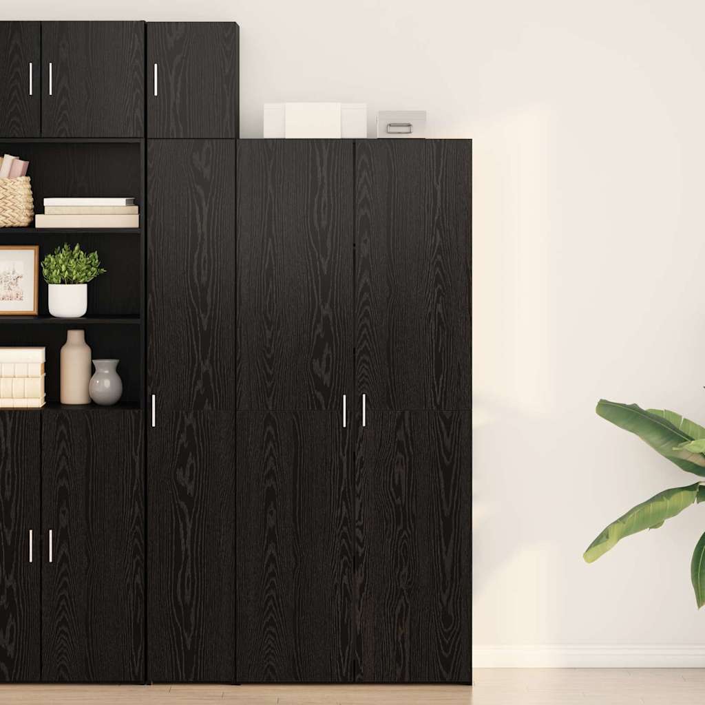Highboard Black Oak 40x42.5x185 cm Engineered Wood - Style and Chic