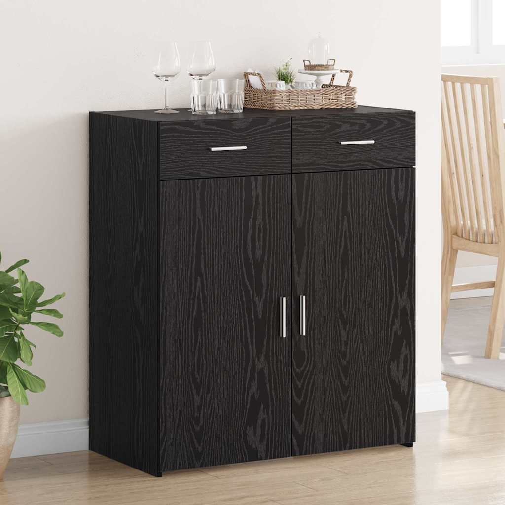 Storage Cabinet Black Oak 80x42.5x93.5 cm Engineered Wood - Sid & Sam