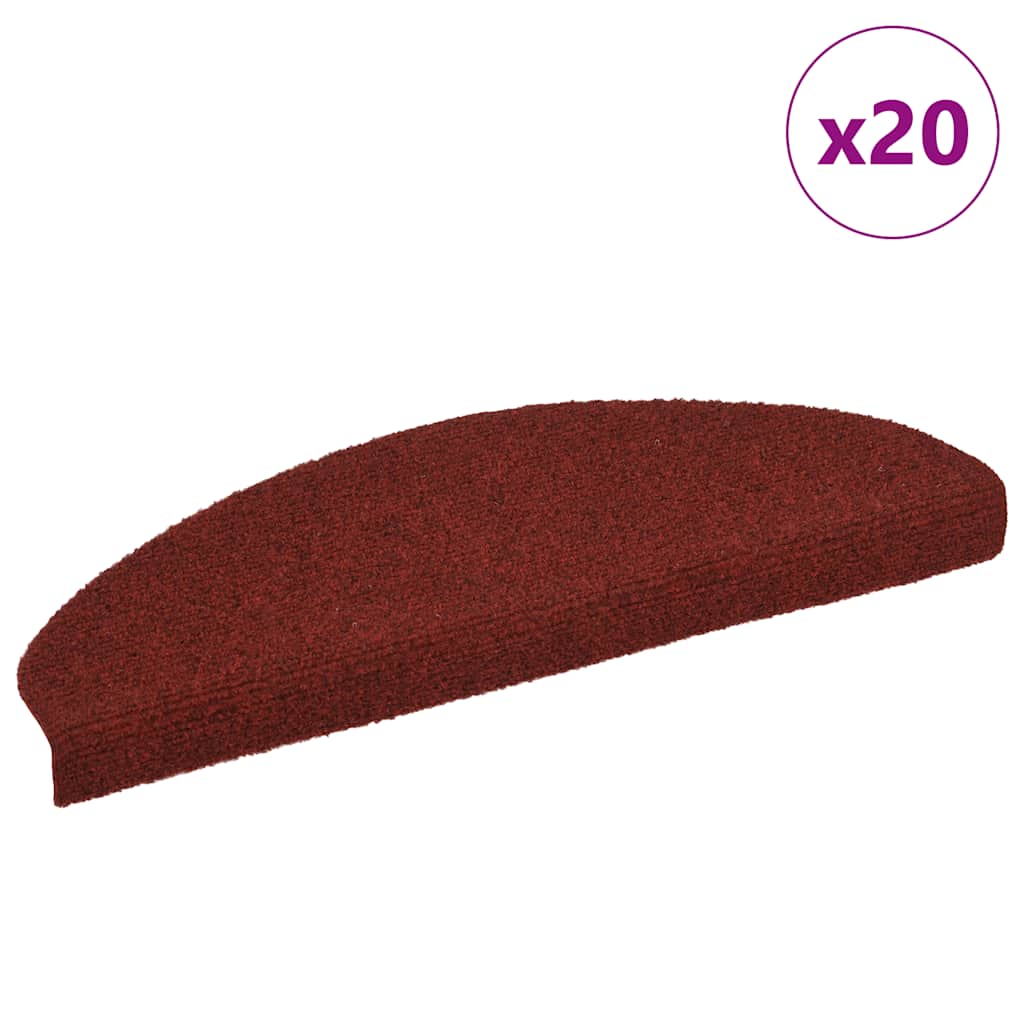 Stair Mats Self-adhesive 20 pcs Red 65x21x4 cm - Charlotte Dunes
