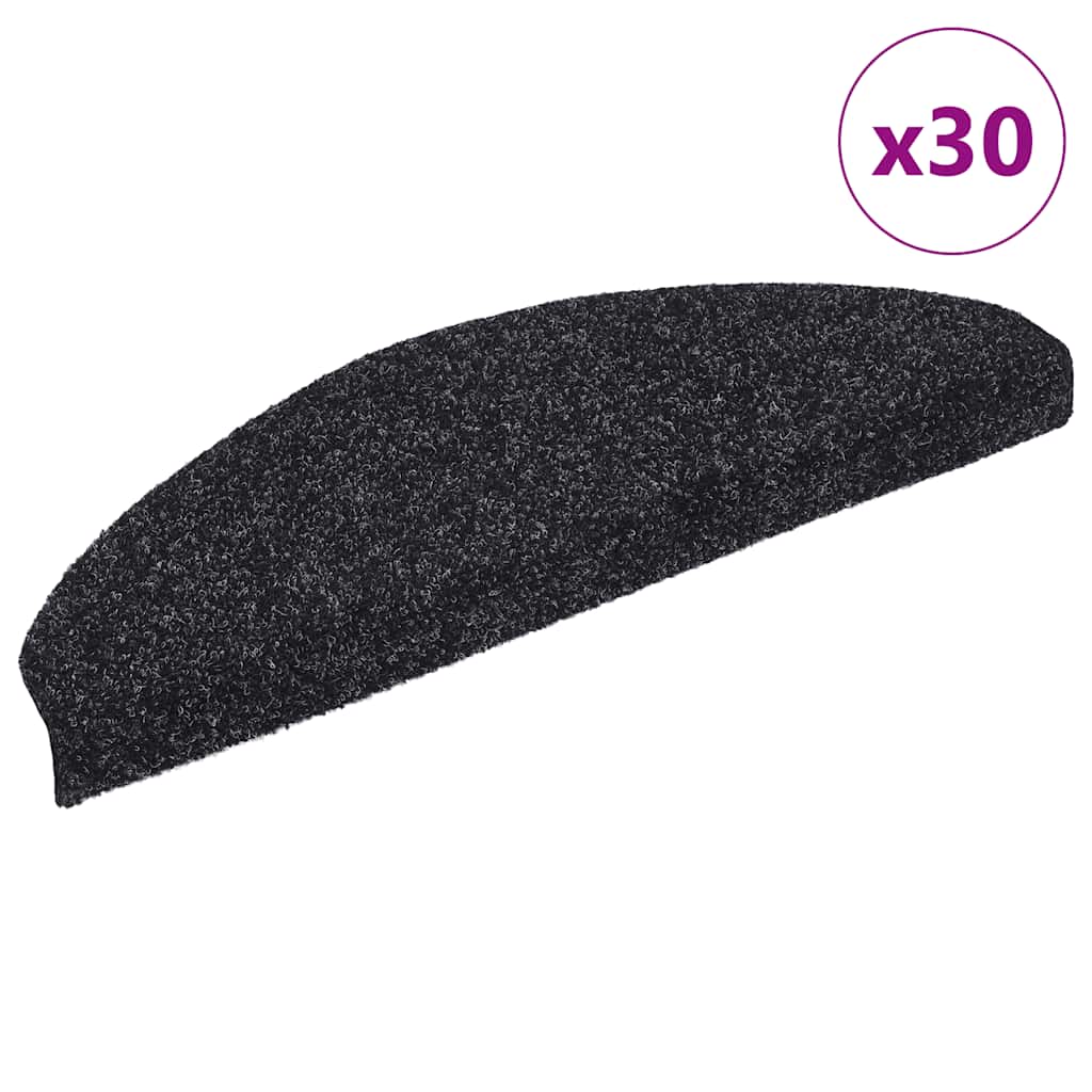 Stair Mats Self-adhesive 30 pcs Black 65x21x4 cm - Style and Chic