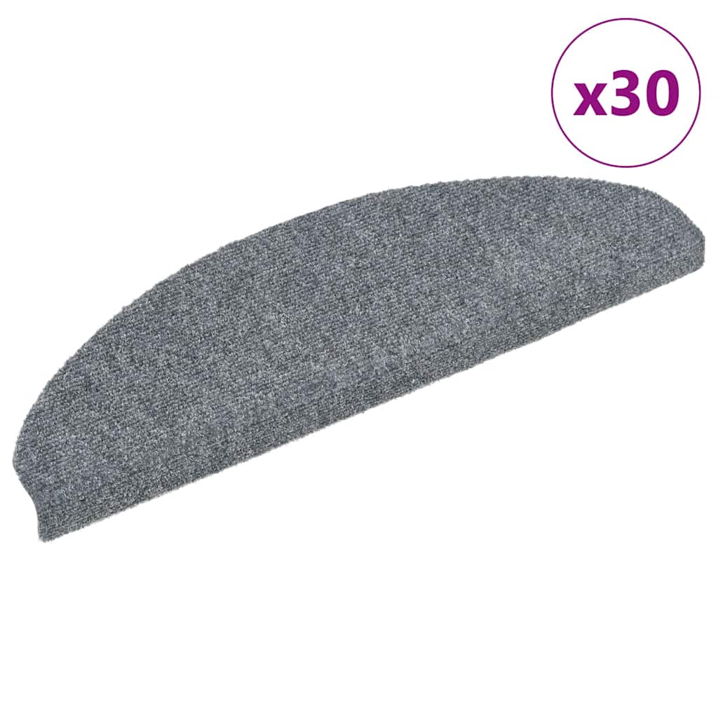 Stair Mats Self-adhesive 30 pcs Light Grey 65x21x4 cm - Casper Homes