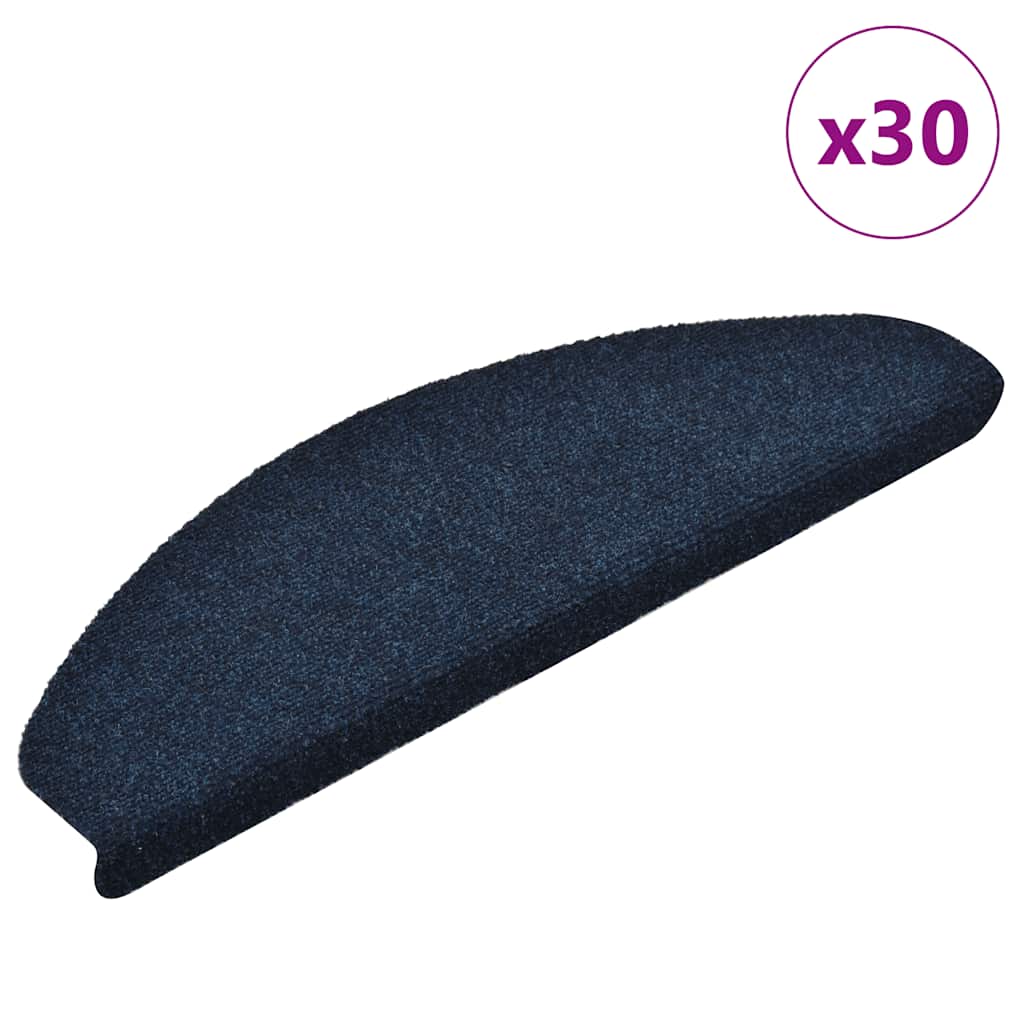 Stair Mats Self-adhesive 30 pcs Navy 65x21x4 cm - Direct Imports