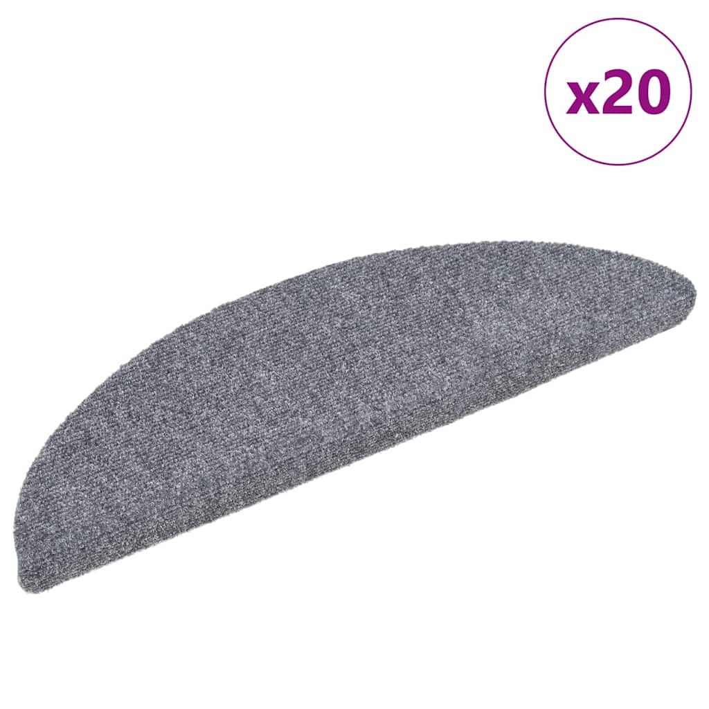 Stair Mats Self-adhesive 20 pcs Light Grey 56x17x3 cm - R and M Furniture