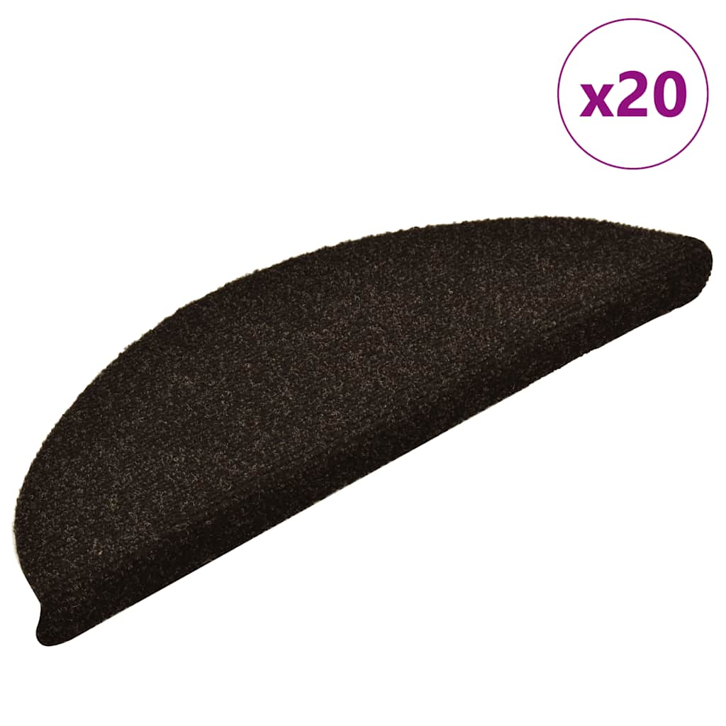 Stair Mats Self-adhesive 20 pcs Dark Brown 56x17x3 cm - Casper Homes