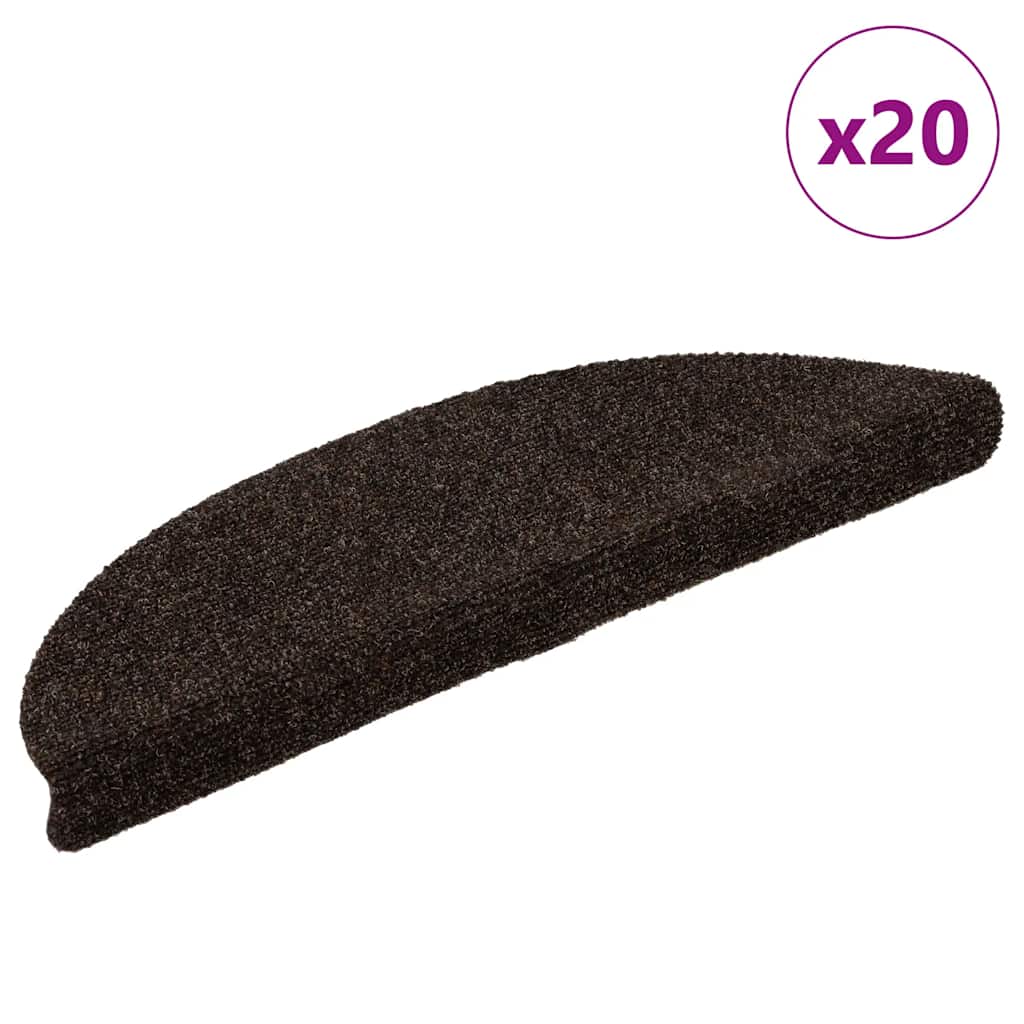 Stair Mats Self-adhesive 20 pcs Brown 56x17x3 cm - Decor Base