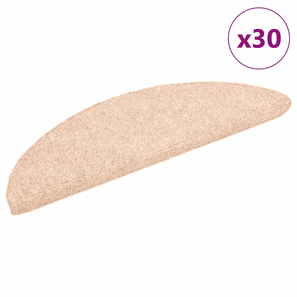Stair Mats Self-adhesive 30 pcs Cream 56x17x3 cm - Brittle & Co