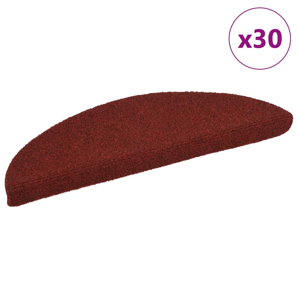 Stair Mats Self-adhesive 30 pcs Red 56x17x3 cm - All Things Good