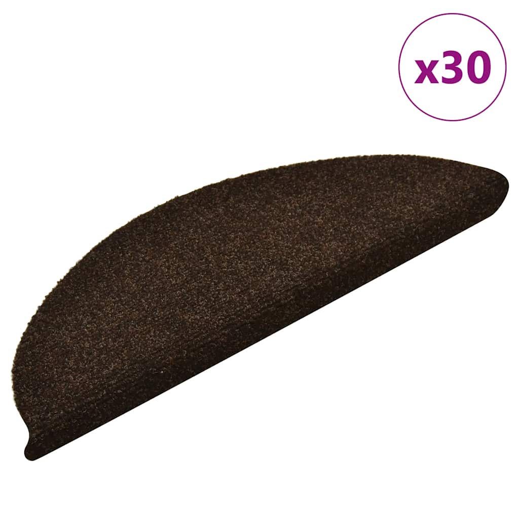 Stair Mats Self-adhesive 30 pcs Brown 56x17x3 cm - Design Hut