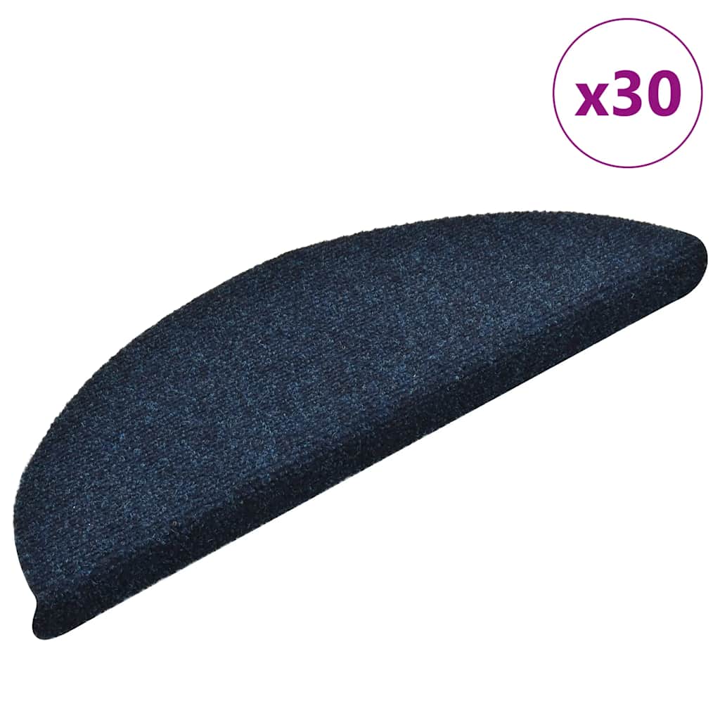 Stair Mats Self-adhesive 30 pcs Navy 56x17x3 cm - Discount Dealers