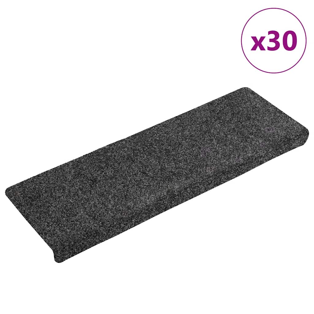 Stair Mats Self-adhesive 30 pcs Grey 65x21x4 cm - Merkel Designers