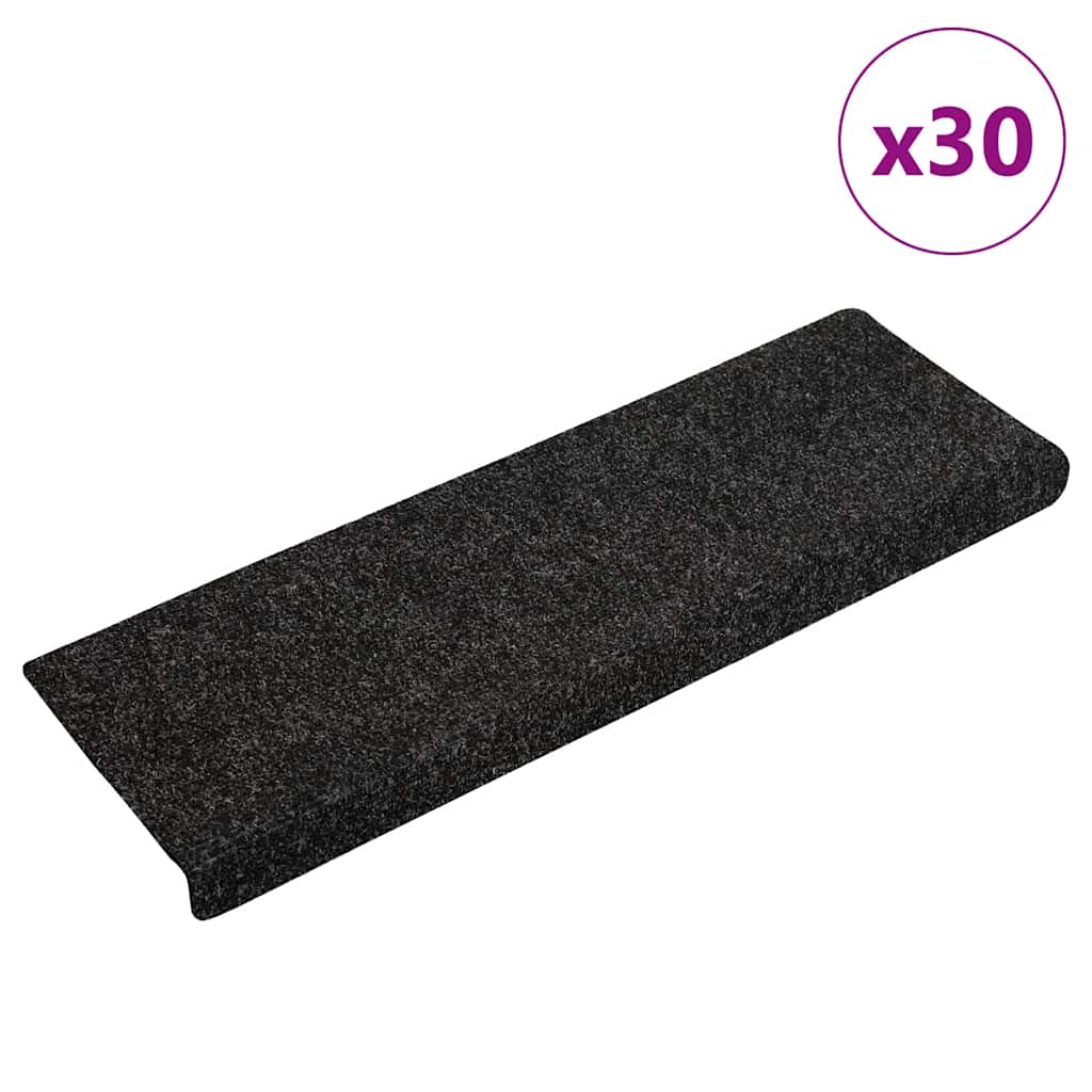 Stair Mats Self-adhesive 30 pcs Black 65x21x4 cm - All Things Good