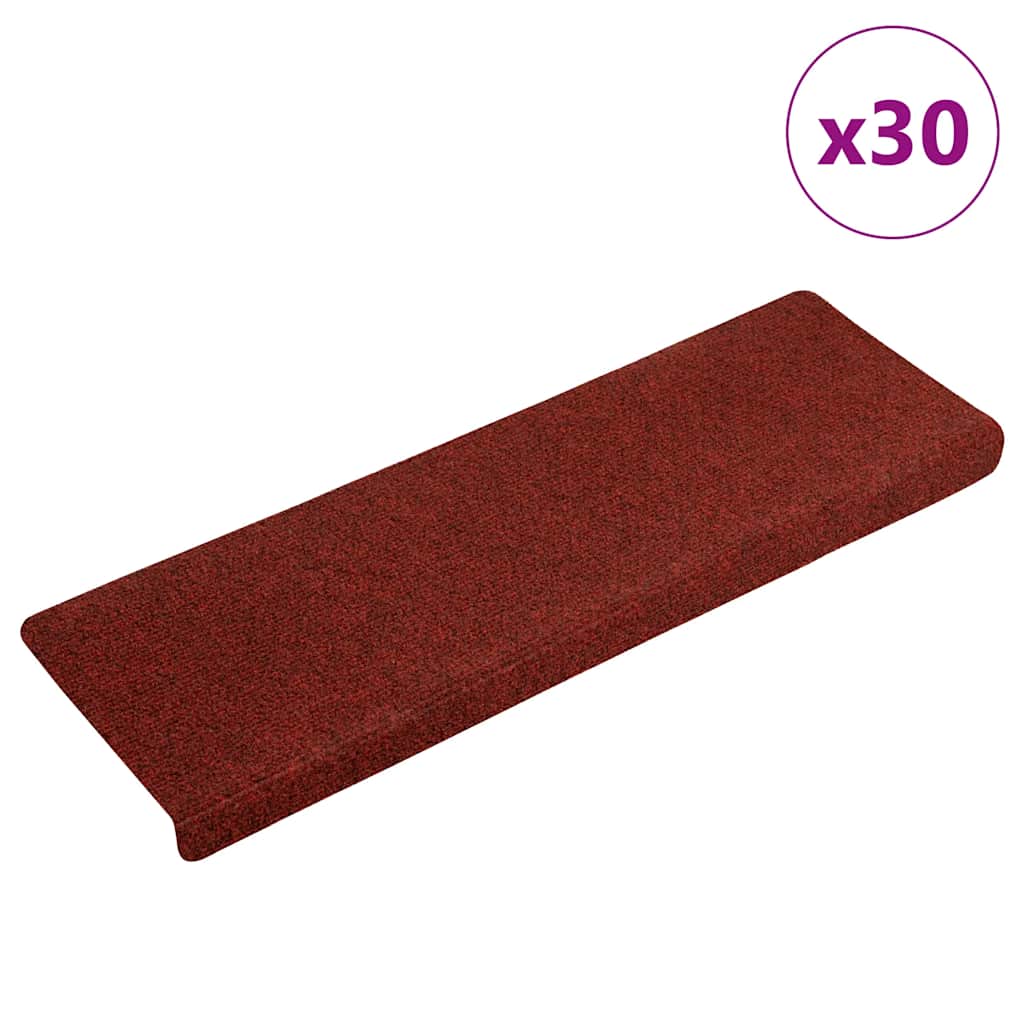 Stair Mats Self-adhesive 30 pcs Red 65x21x4 cm - Design Hut