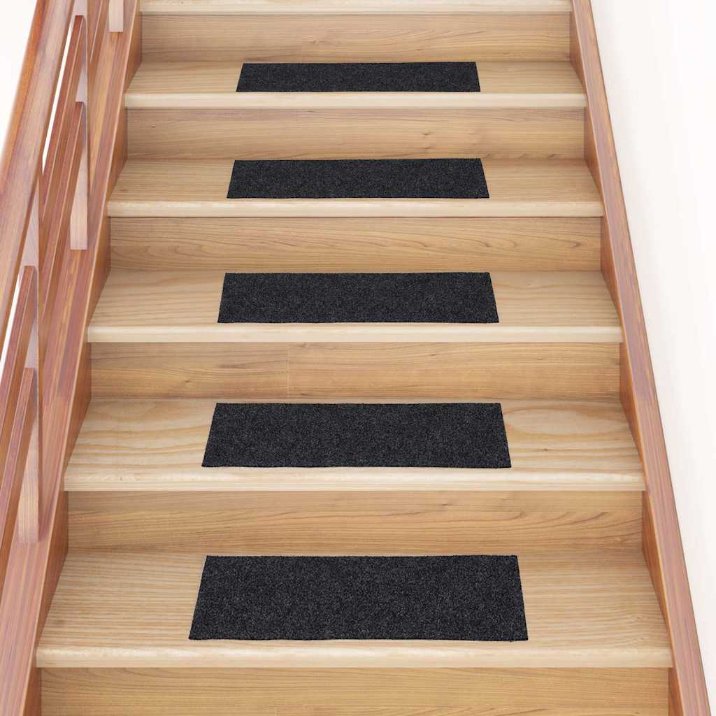 Stair Mats Self-adhesive 30 pcs Grey 60x25 cm Rectangular - Decor Base