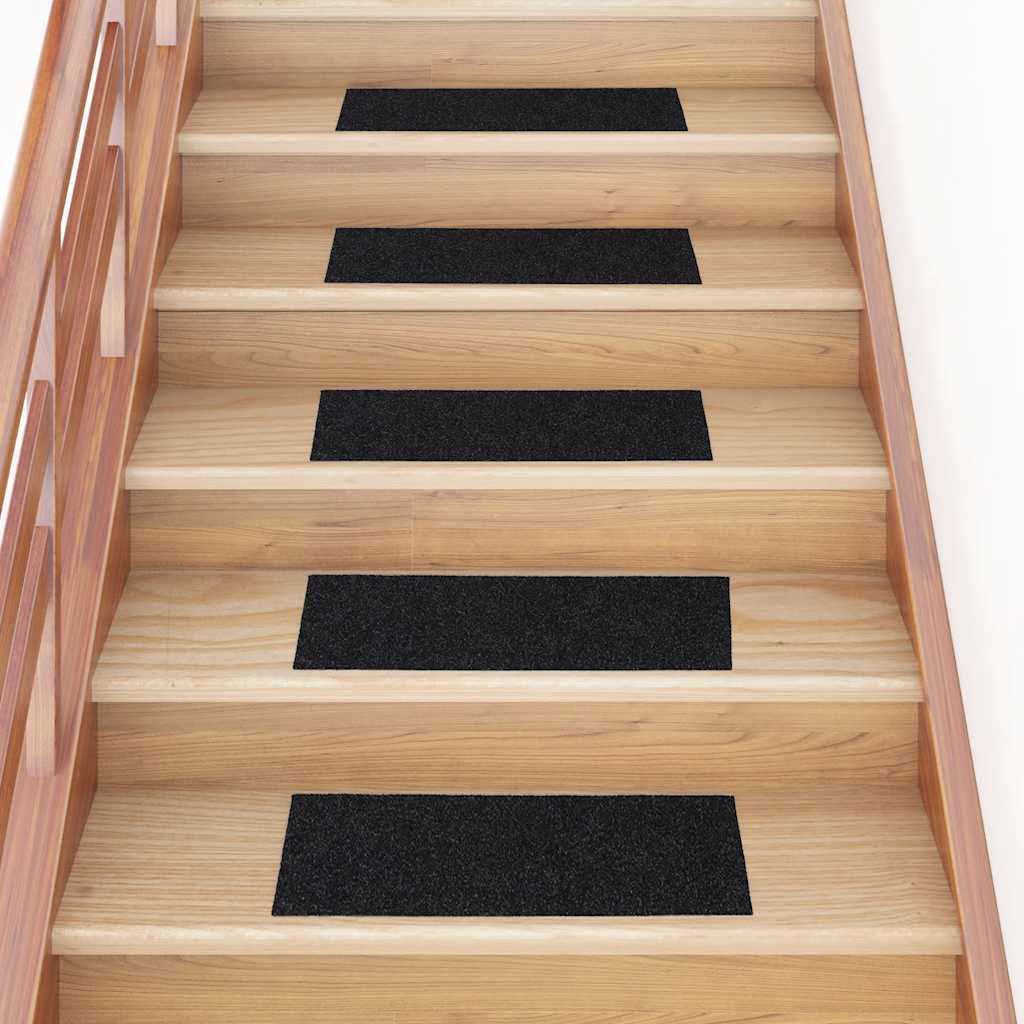 Stair Mats Self-adhesive 30 pcs Black 60x25 cm Rectangular - All Things Good
