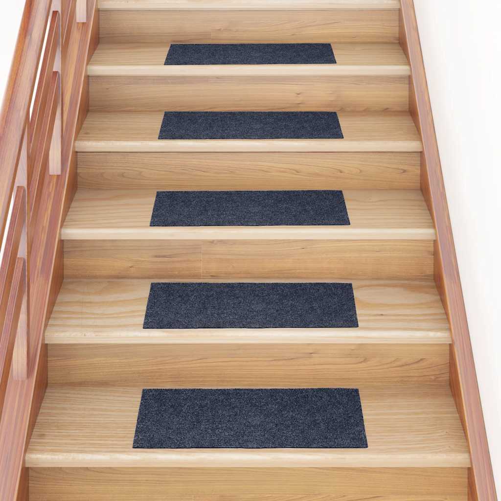 Stair Mats Self-adhesive 30 pcs Grey Blue 60x25 cm Rectangular - Merlin Deals