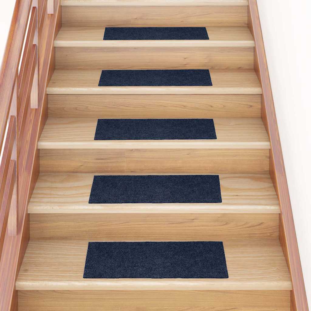 Stair Mats Self-adhesive 30 pcs Blue 60x25 cm Rectangular - Charlotte Dunes