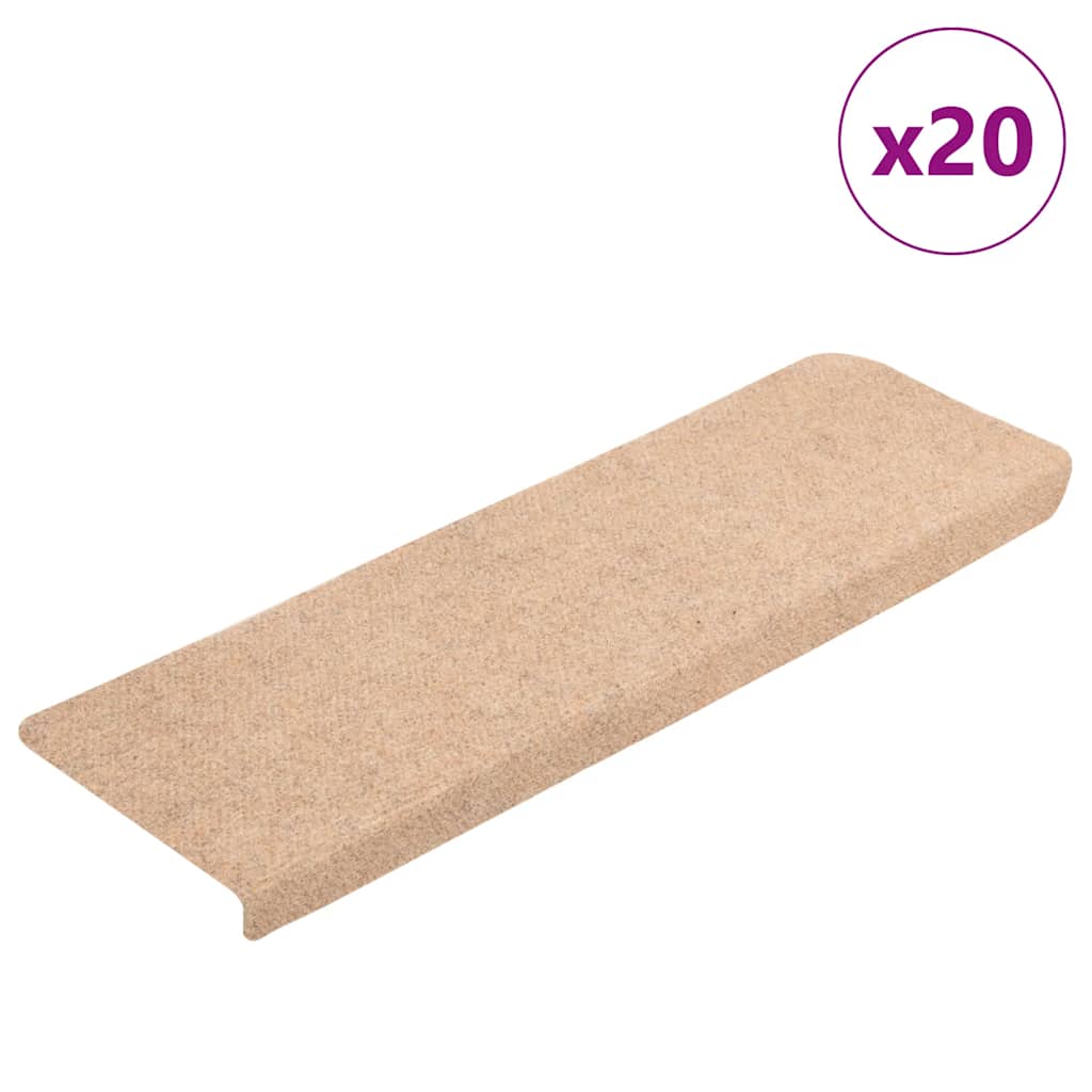 Stair Mats Self-adhesive 20 pcs Cream 65x21x4 cm - Direct Imports