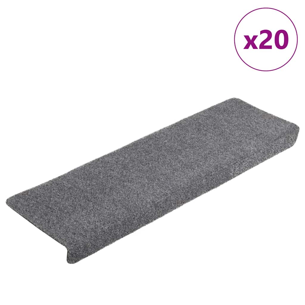 Stair Mats Self-adhesive 20 pcs Light Grey 65x21x4 cm - Design Hut