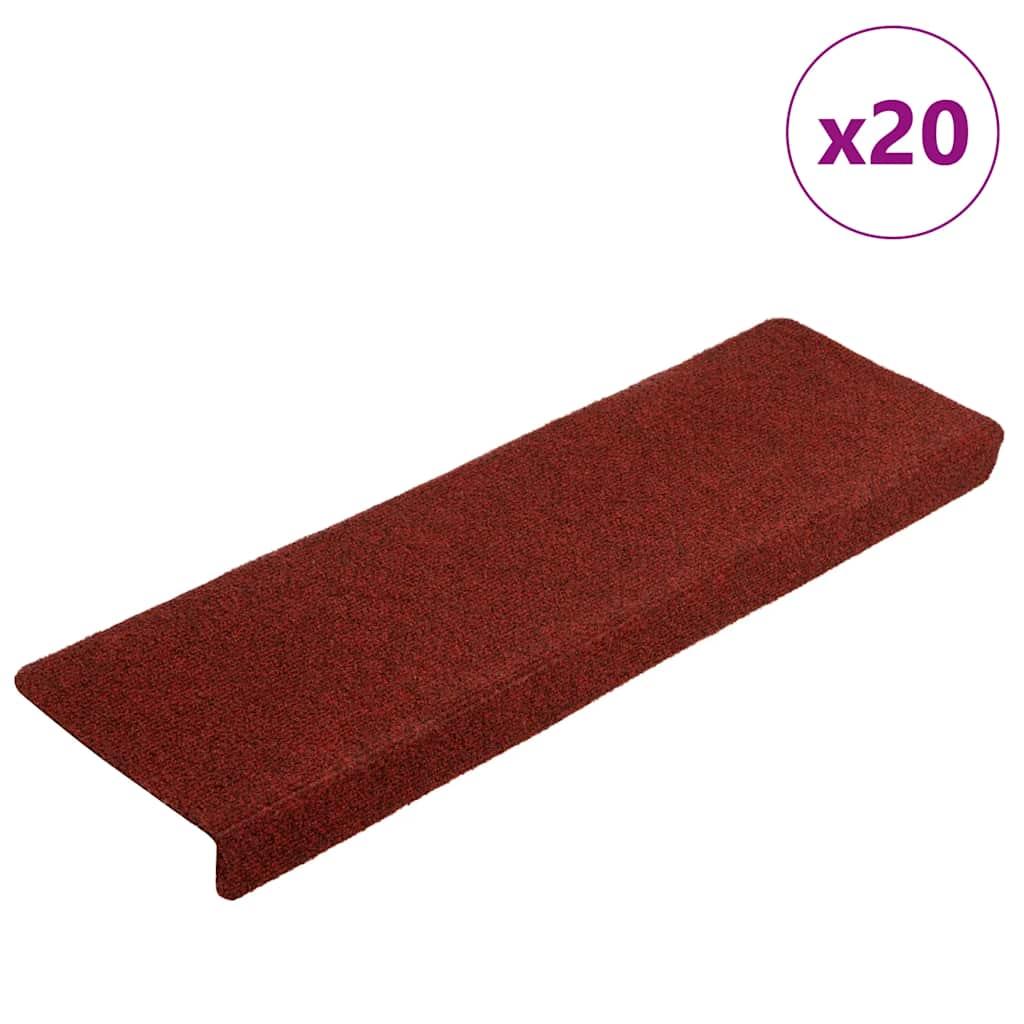 Stair Mats Self-adhesive 20 pcs Bordeaux Red 65x21x4 cm - Brittle & Co
